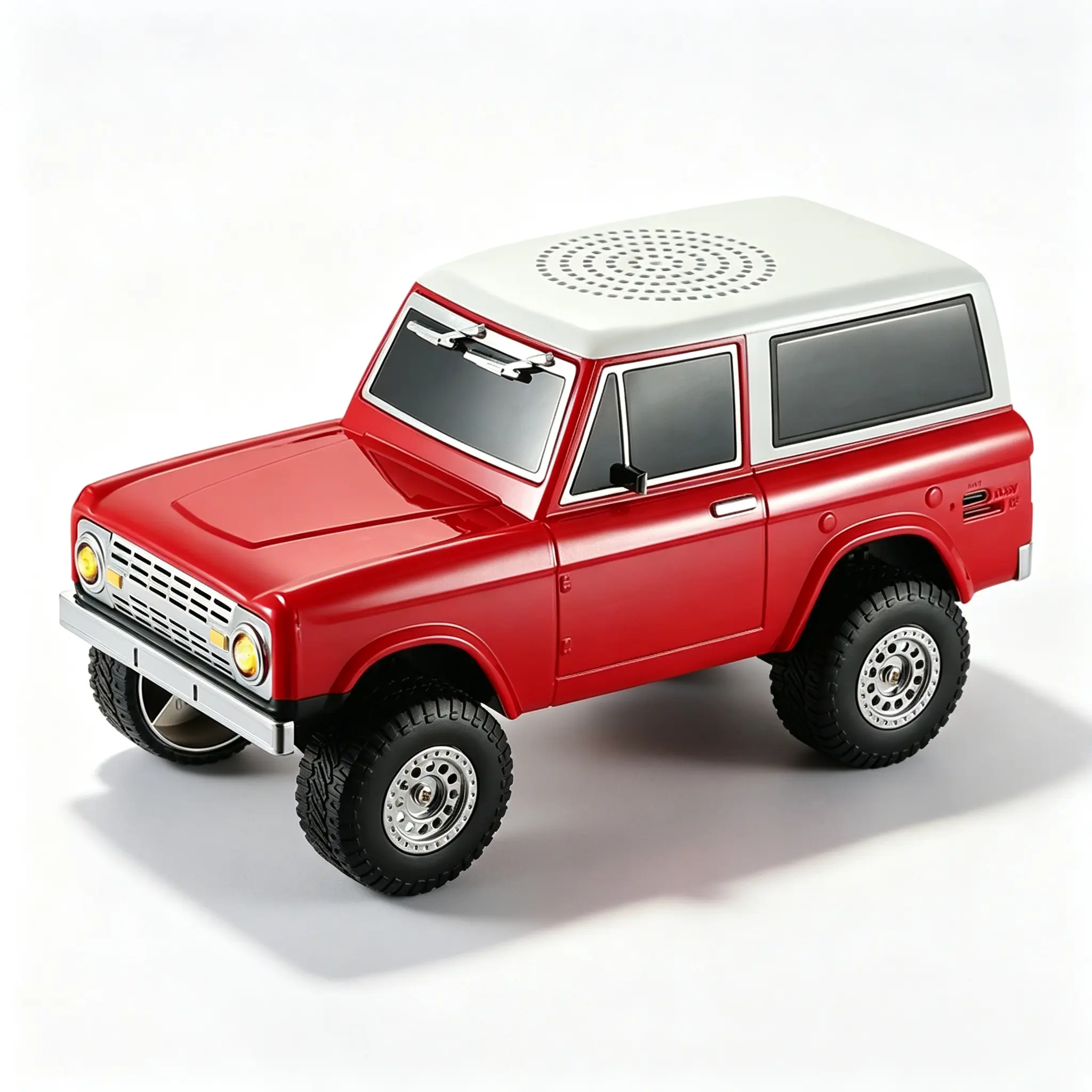 WSTER WS-750 Retro Ford Bronco SUV Bluetooth 5.4 Device - Wireless Stereo with LED Alarm Clock, TWS, FM Radio, TF/USB Support, 8W Loud Sound, Rechargeable Desktop Unit, Novelty Back-to-School Gift
