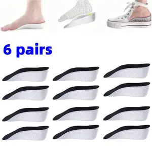6 Pairs of 1.38-inch Height Increasing Insoles - Invisible Insoles, Suitable for Both Men and Women, Comfortable and Supportive for All Day Wear, Suitable for Various Shoe Types
