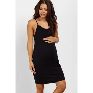 PinkBlush Black Basic Maternity Sleep Dress