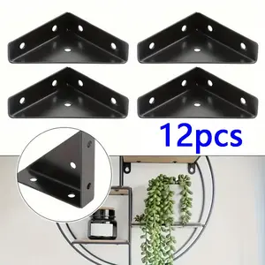 12 High-Quality Right-Angle Triangle Brackets, Furniture Table Cabinet Edge Connection Angle Brackets, Durable and Reliable