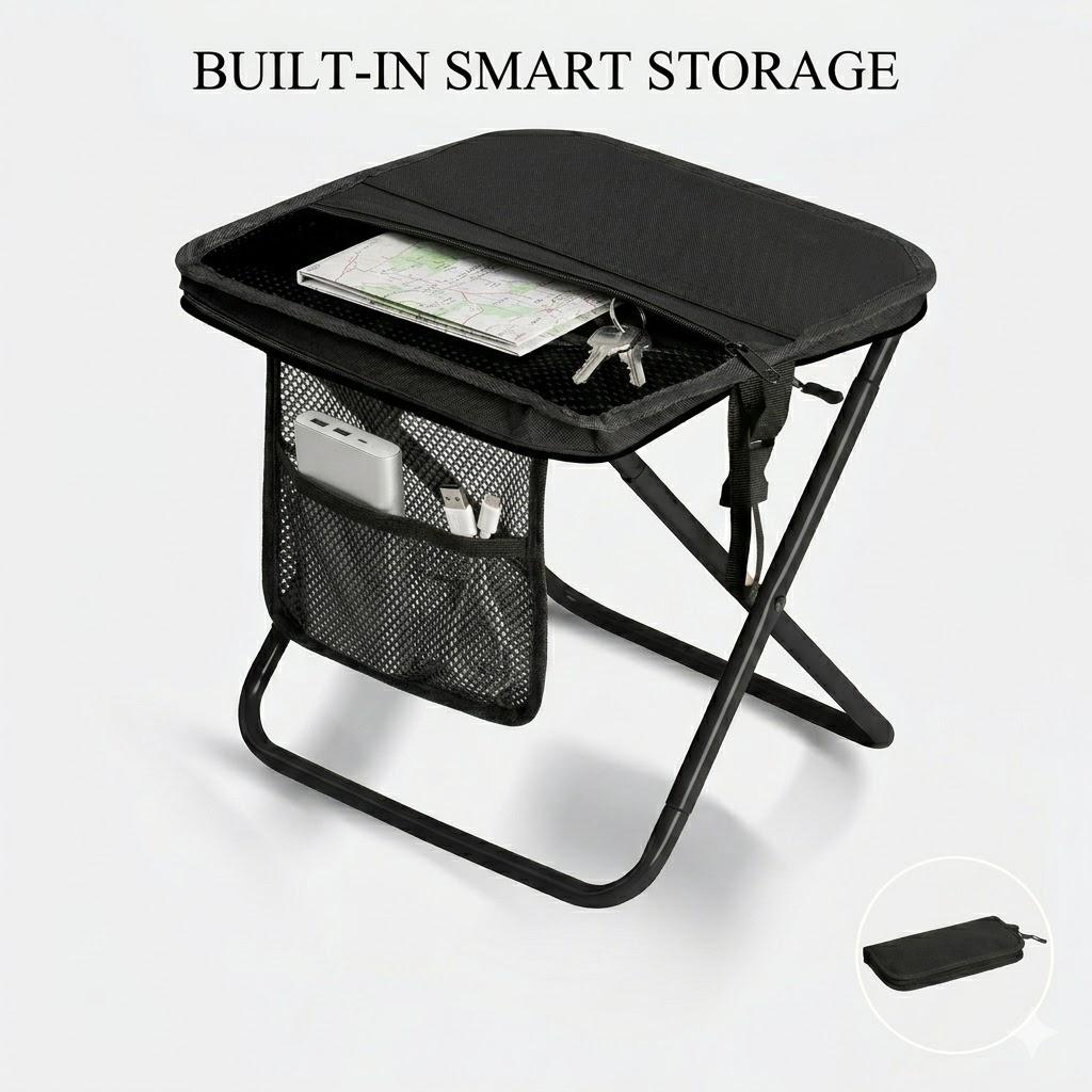 Portable Folding Fishing Stool Mini Camping Chair, Ultralight Compact Stool for Outdoor Hiking, Lightweight Small Seat with Carry Bag, Collapsible Pocket Bench for Travel, Concerts, and Gardening