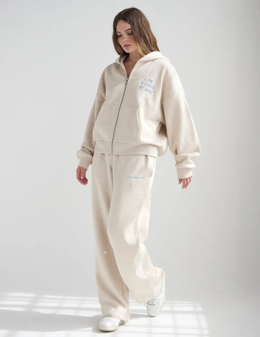 Basics Eggshell Wide Leg Sweatpant