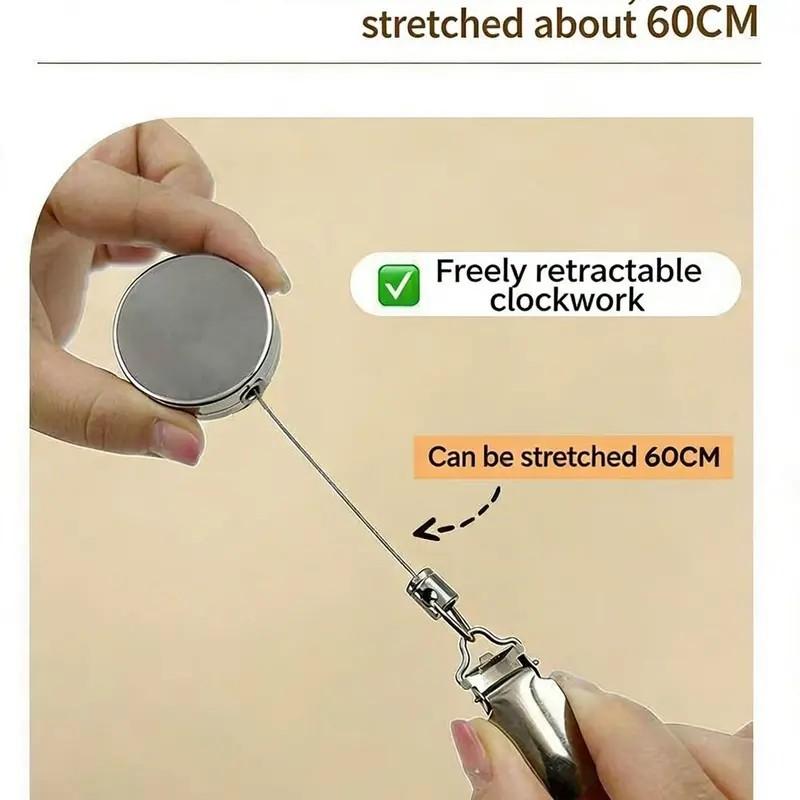 3PCS Multifunctional Expandable Hook Kitchen Towel Hanging Rope, Automatic Bounce Back Extendable Hook, No Drilling Bath Towel Fixed Hook