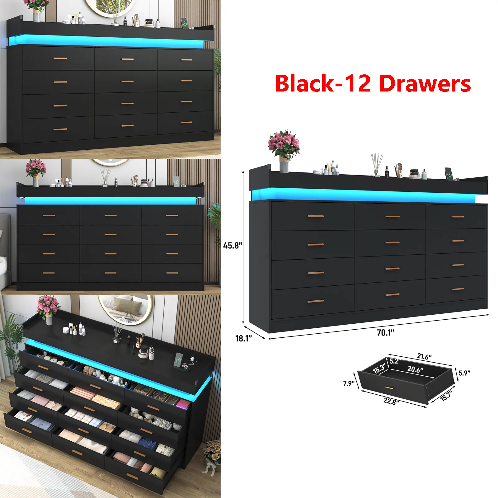 Black-12 Drawers