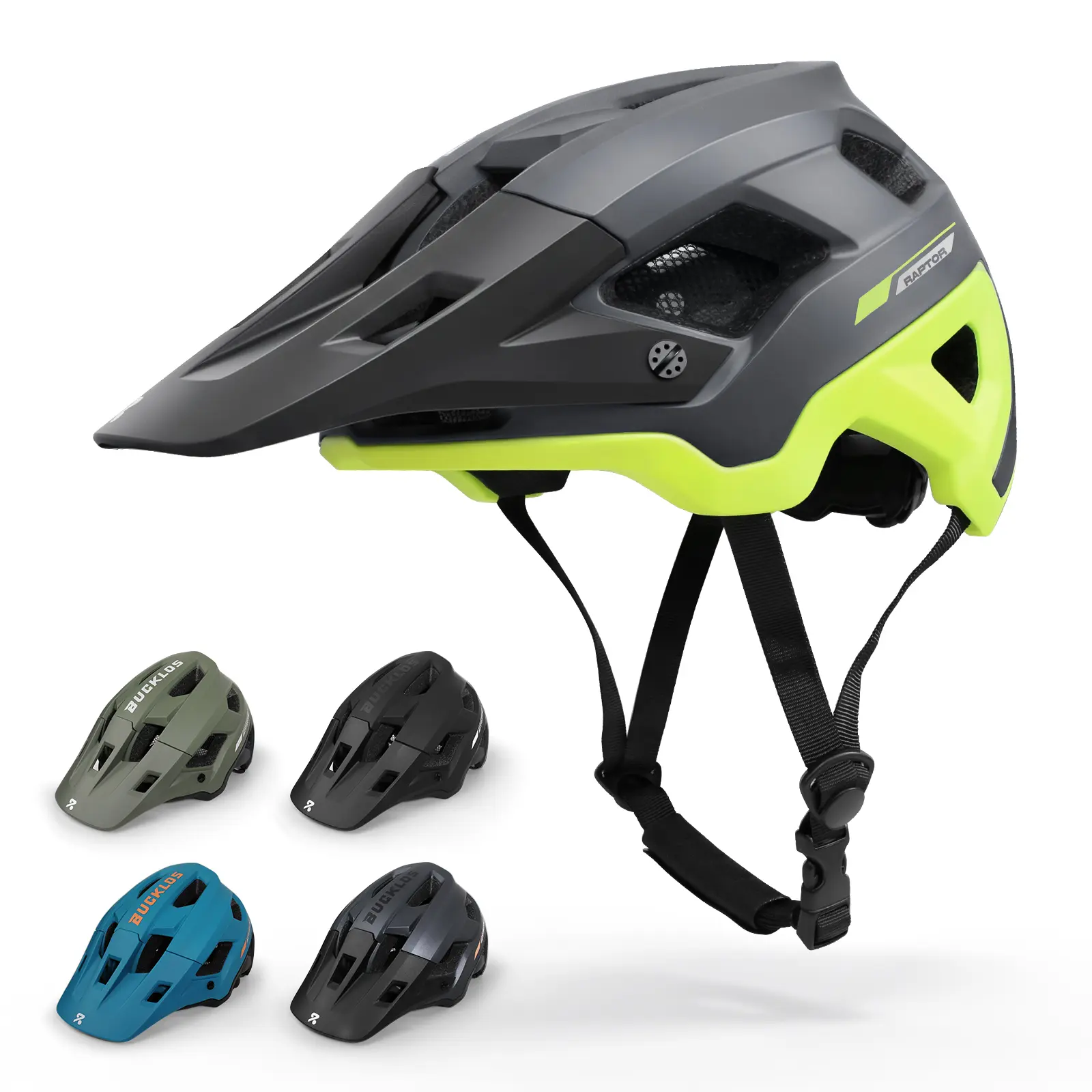 BUCKLOS Mountain Bike Helmet for Men & Women, CPSC Certified Lightweight MTB Helmet for Trail Riding & Commuting, Adjustable Dial Bicycle Helmet with Removable Visor