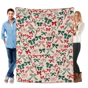 Kringle Express Christmas Throw Blanket Gingerbread Man Design Super Soft Microfiber 60x80 Inches Warm Cozy Lightweight Fluffy Machine Washable Gift for Friends Family