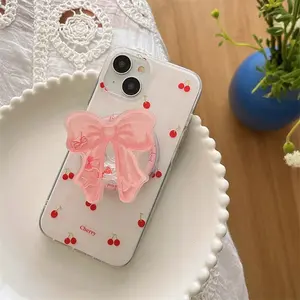 Bow Magnetic Phone Stand Mount, Mini Portable Detachable, Desktop Live Streaming Movie Holder, Girls' Birthday Gift