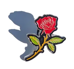 Rose Pin for Caps Clothing Enamel Badge Pin Red Rose Rosa Flower
