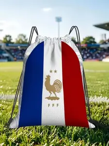 1 pc France Football Print Drawstring Bags Men Women Storage Backpack Teenager Travel Bag Multi-function Pocket Match Day Essentials