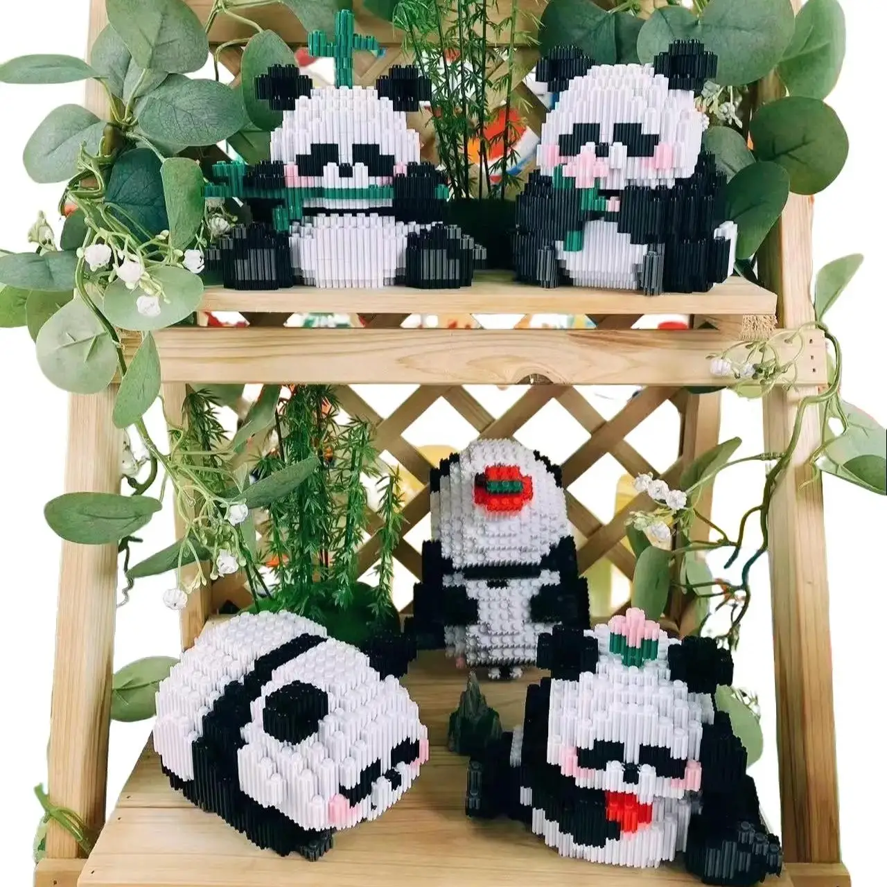 Cubi Panda Series 5 Panda Bundle (6198 PCS), Mciro 3D Building Block Model