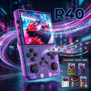 R40 MAX Portable Retro Gaming Console - Rechargeable Handheld Game Player for Travel & Commute, Built-in Games with 3.5 Inch IPS Display, Perfect Entertainment for Long Trips