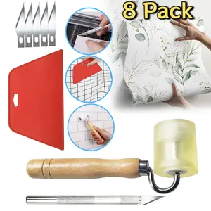 Wallpaper Smoothing Tool with Seam Roller for Contact Paper Adhesive Vinyl 8pcs/Pack