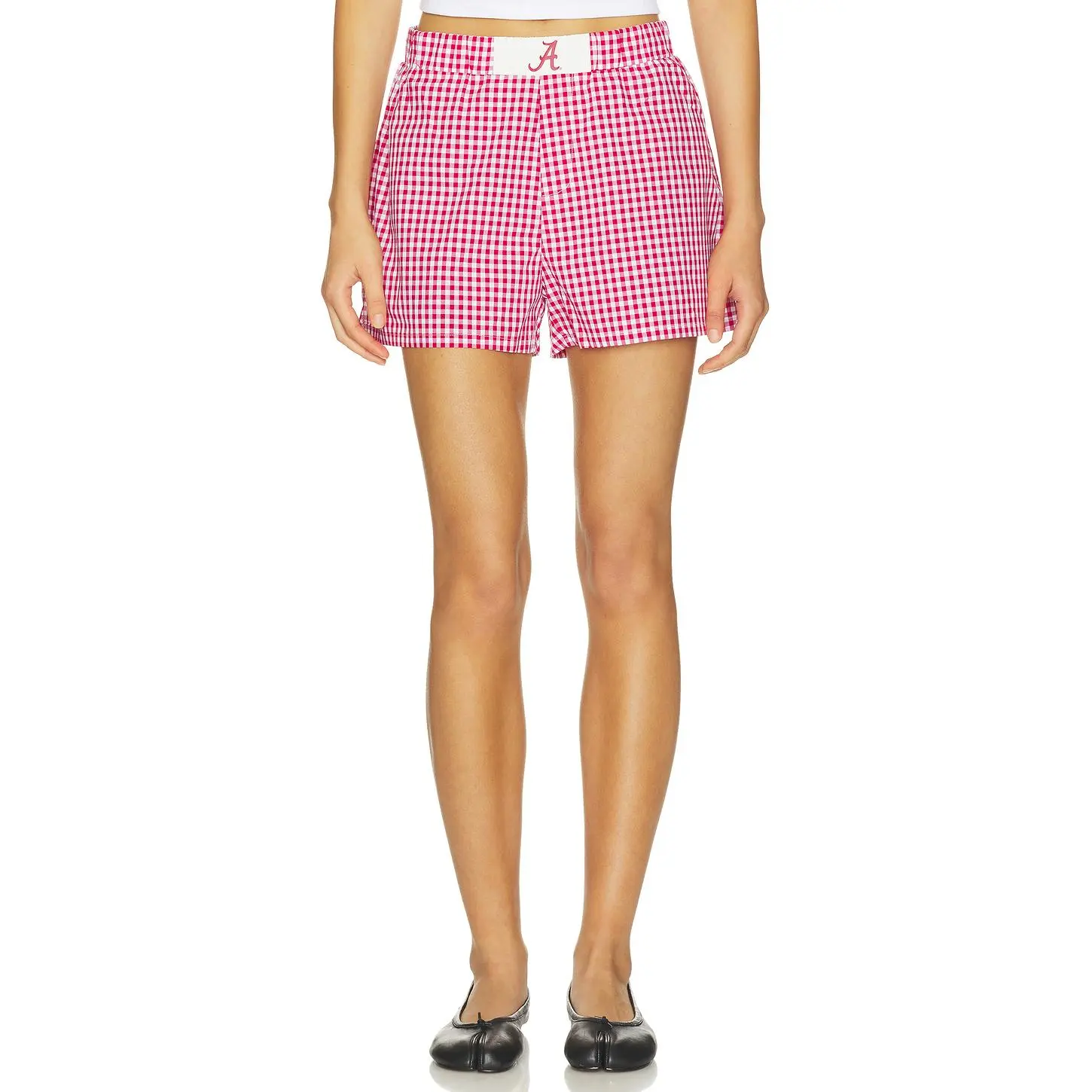 Hype and Vice Alabama Gameday Gingham Short in Cardinal