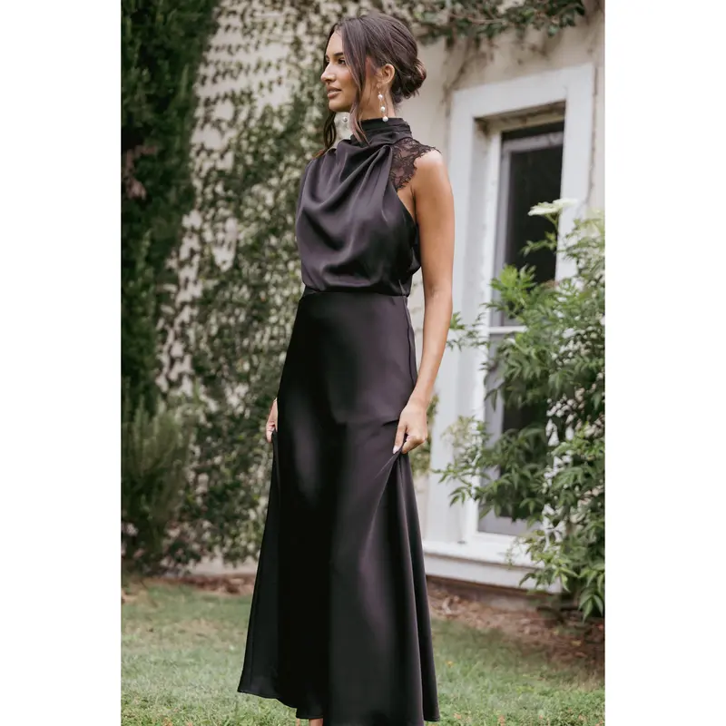 Women's Black Lace Bustier Drop-Waist Maxi Dress - Sheer High-Neck Formal Dress with Skirt Design - TikTok Shop Women's Black Lace Bustier Drop-Waist Maxi Dress - Sheer High-Neck Formal Dress with Skirt Design - TikTok Shop