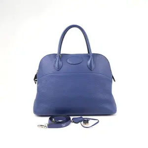 Pre-owned HERMÈS Cowhide Crossbody & Shoulder Bag Bolide 35 Bowling Bag Electric Blue Cowhide, Handheld, SH70 2007