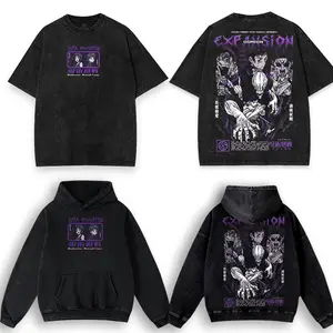 Yuta Okkotsu vs Takako Uro and Ryu Ishigori Jujutsu Kaisen Tee Tanktop Sweartshirt Hoodie Washed Vintage Washed Heavy Cotton Anime Manga T-Shirt Double Printed Retro Unisex Streetwear Graphic Top Private Pure Love Train Domain Expansion Edition Culling