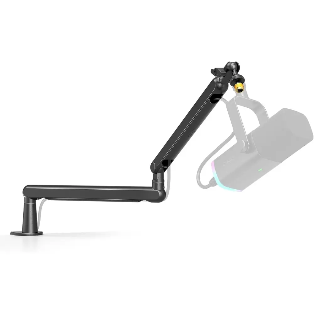 Microphone Boom Arm, Low Profile Adjustable Stick Microphone Arm Stand with Desk Mount Clamp, Screw Adapter, Cable Management, for Podcast Streaming Gaming Studio-BM88