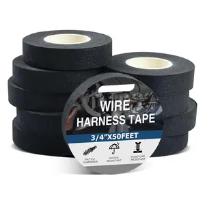 [Buy 1 Get 1]15m Wire Harness Automotive Cloth Tape,High Temperature Resistance Flame Retardant Waterproof Insulation Tape,Adhesive High Noise Resistance Heat Proof Chemical Fiber Fabric Electrical Tape for Wrapping Wiring Harness,Cable Protective