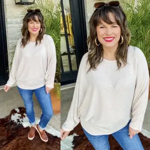 Dear Scarlett Ivory Sweater, Dolman Sleeve Fitted Waist