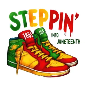 Steppin into Juneteenth DTF Iron on transfer for clothing t-shirts and hoodies