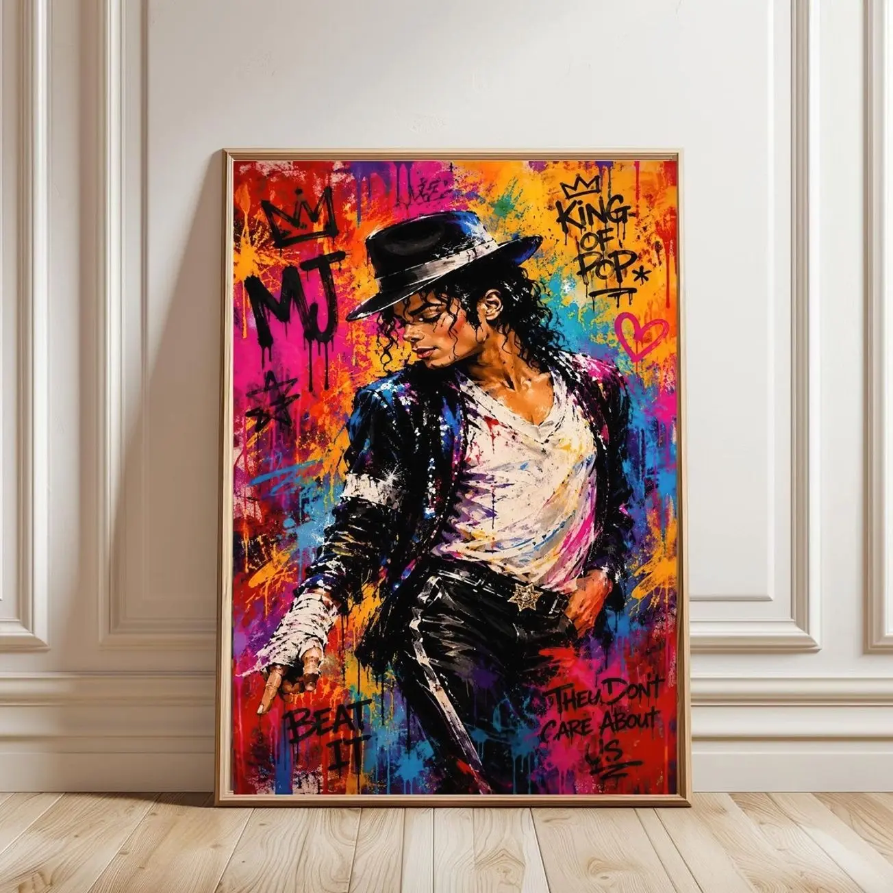Legendary Pop Star Music Icon Vibrant Portrait Canvas Wall Art