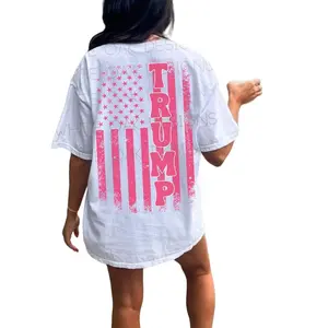 Trump 2026 T-shirt Pink Trump Shirt American Flag Pink 45 47 Tee MAGA Shirt Election T-shirt Women's Trump T-shirt Patriot Tee Republican