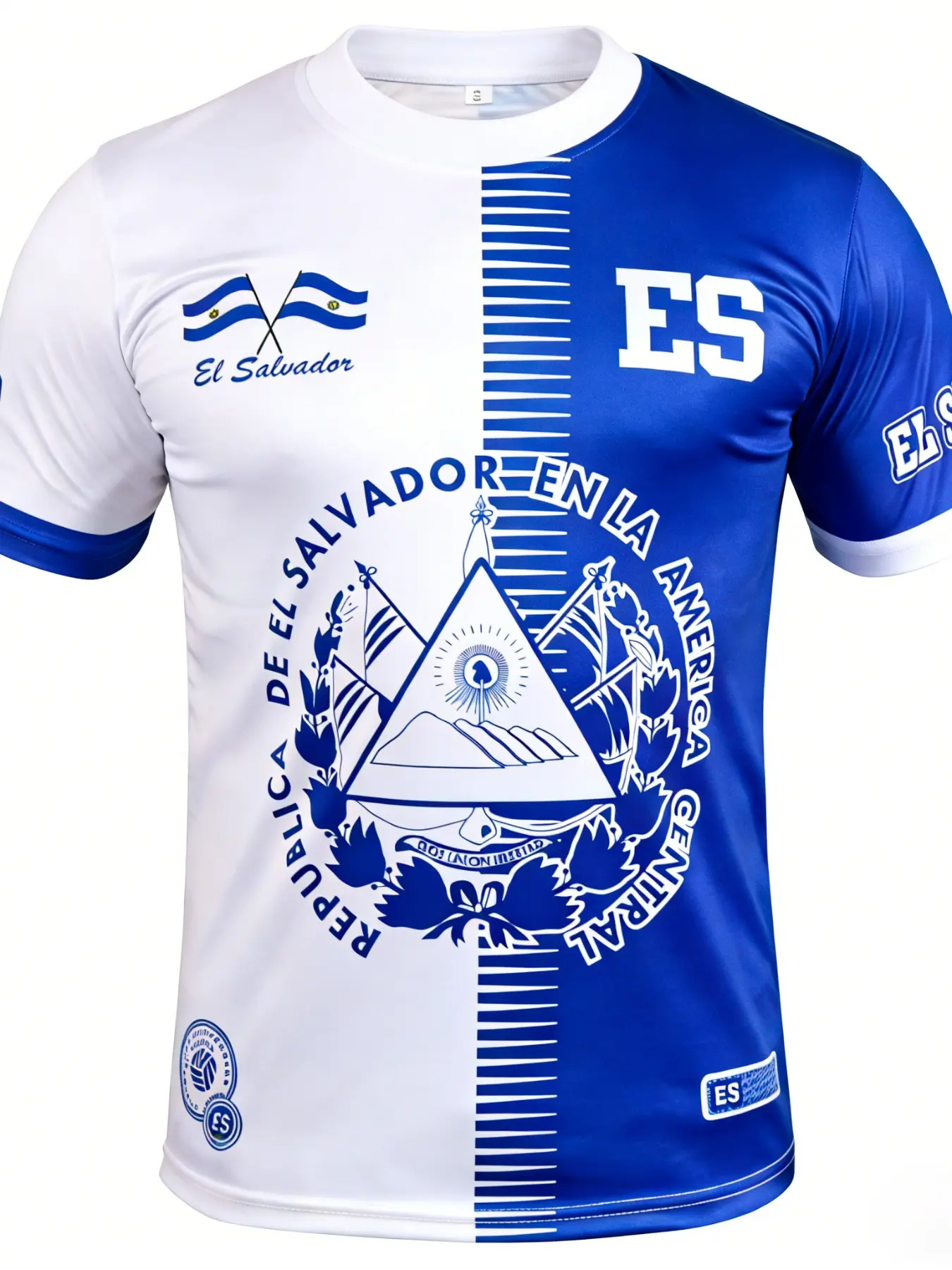 El Salvador Unisex Football Jersey T-Shirt, Casual Sports Short-Sleeve Shirt for All Salvadorans, All-Season Football Shirts Sports Clothing