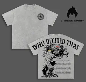 Escanor – The One Who Decided That Vintage Washed T-Shirt, Lion Sin Pride Anime Graphic Tee, Sun Power Aesthetic Oversized Heavyweight Cotton Streetwear For Fans