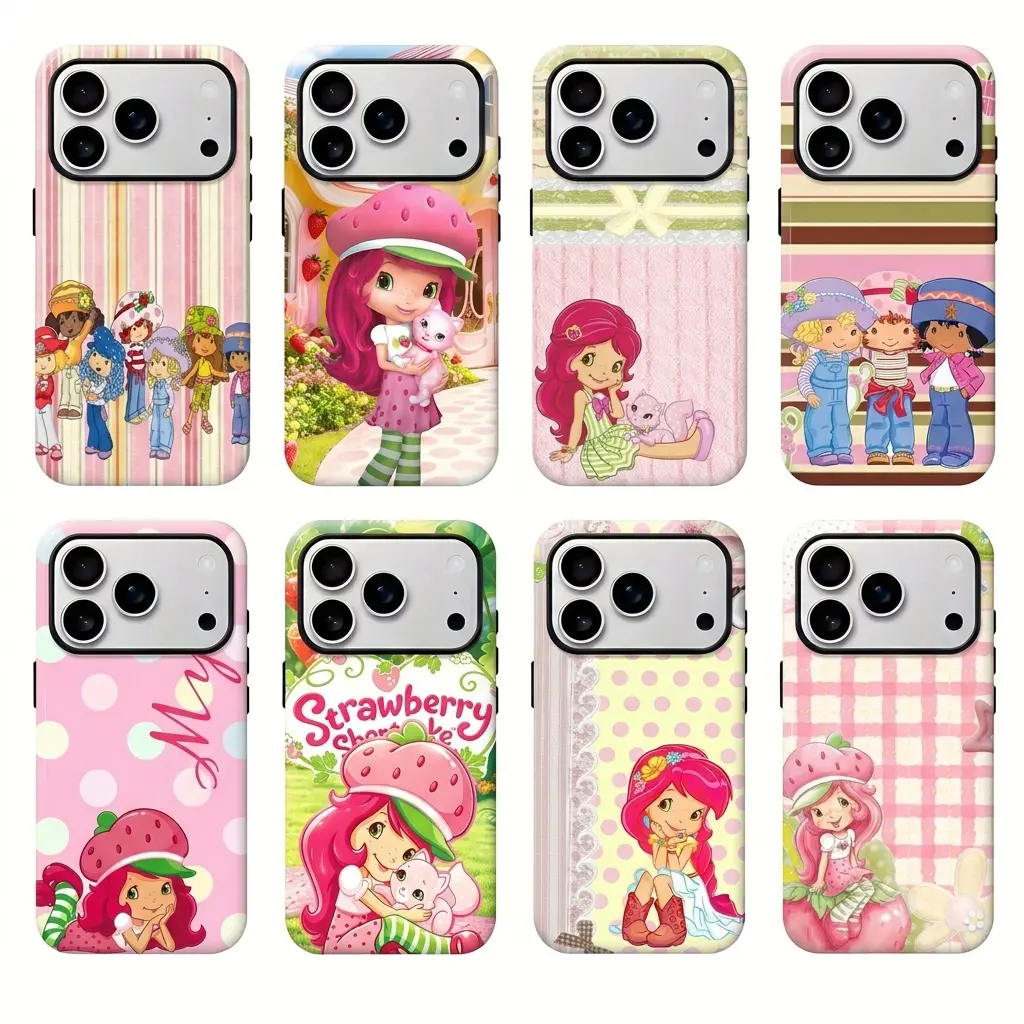 Sweet Strawberry Short Cake Graphic Phone Case Hard Protective Cover for iPhone 11‑17