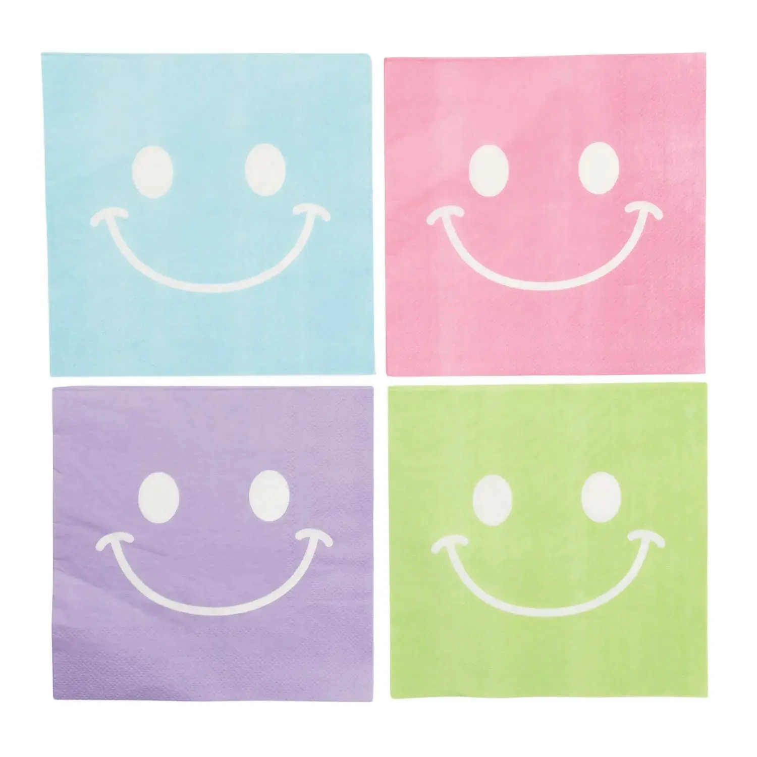 Smile Face Party Disposable Paper Luncheon Napkins - 6 1/2", 16 Counts