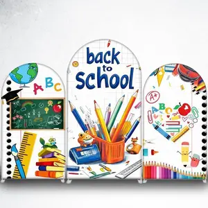 15-day 2D Flat Delivery School Chalkboard and Books Arch Backdrop Cover for Graduation and Back to School Party