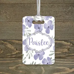 Personalized Luggage Tag | Custom Monogram Bag Tag | Periwinkle
