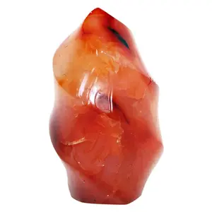 Carnelian Flame Red Agate CarvingTorch Point Tower Figurine Crystal Healing Reiki Stone Gemstone Mineral Desktop Decor Statue