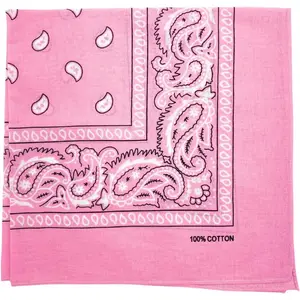 100% Cotton Bandana for Men & Women 22" x 22" Paisley Pattern Handkerchief Headband Scarf