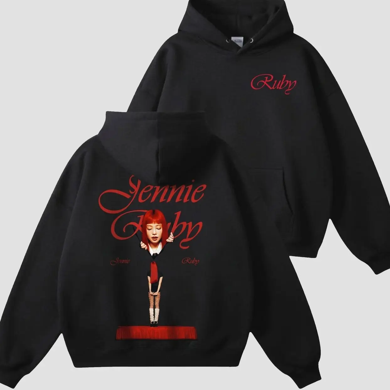 アイドル JENNIE Ruby Album Hoodie L 2025 New Jennie Kpop Hoodie Jennie Ruby 1st Album Tracklist Hoodie