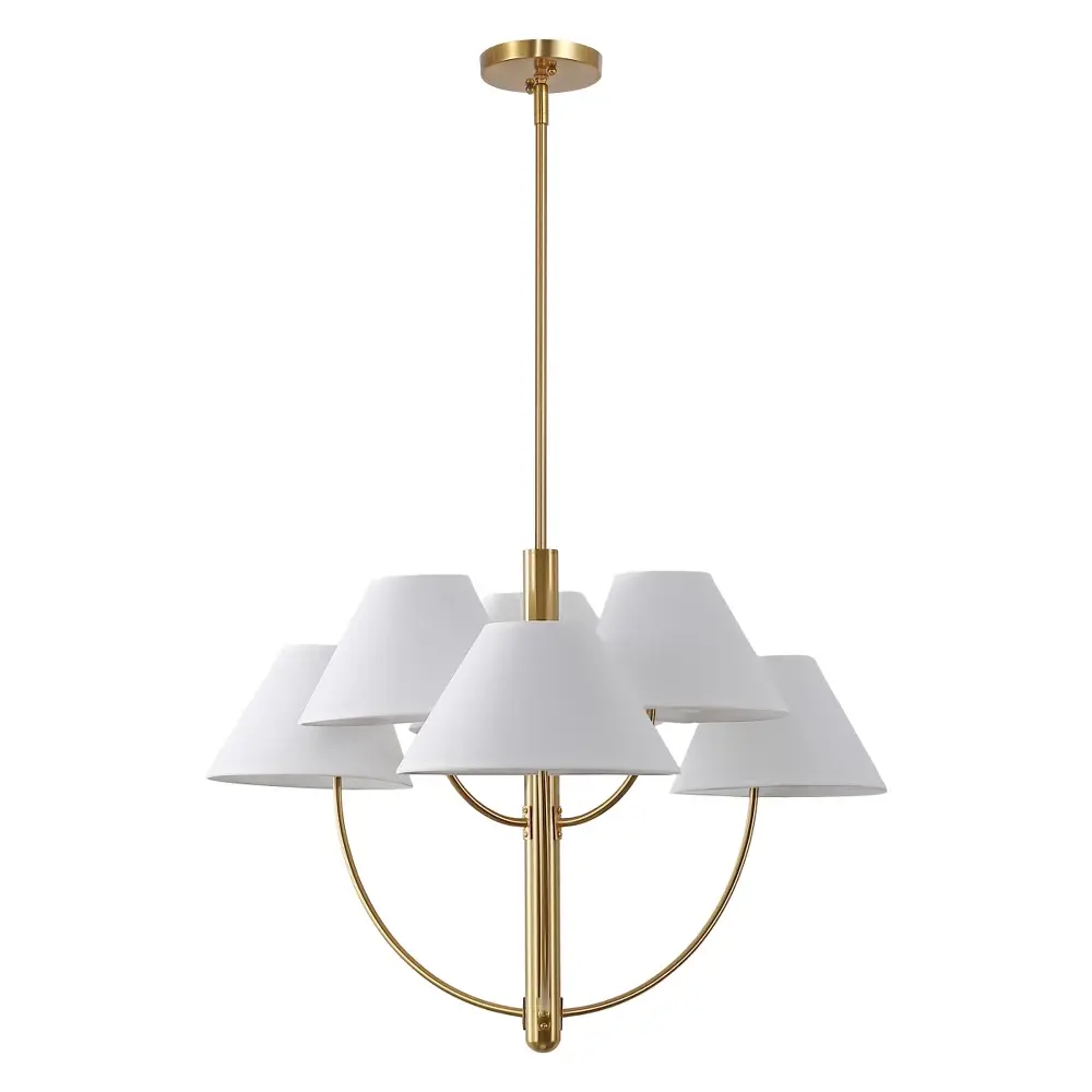 Madsen 6 Light 32" Chandelier - CHA4077 - Brass - Safavieh Madsen 6 Light 32" Chandelier - CHA4077 - Brass - Safavieh