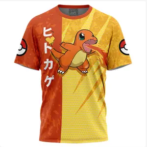 AnimeDwarf Charmander Attack Pokemon T-Shirt All-Over Print