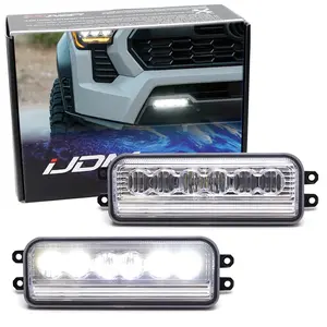 iJDMTOY Clear Lens Xenon White 6-Projector SAE LED Front Bumper Fog Lamp Light Bars For Toyota 2022-up Tundra/Sequoia, 2024-up Tacoma, 4Runner