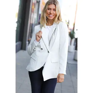 Holiday Ready White Tassel Fringe Blazer