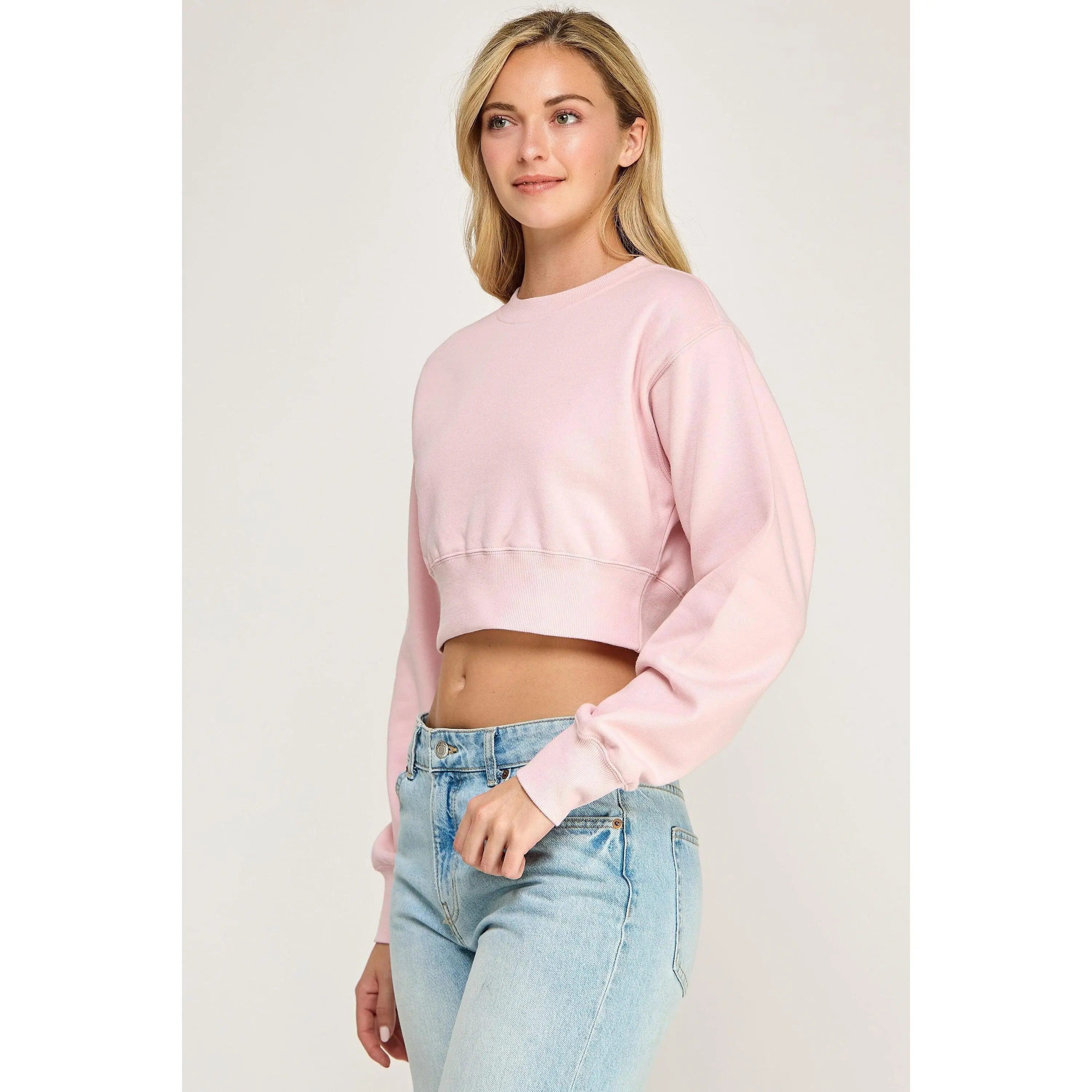 Reflex - Basic Fleece Cropped Sweatshirt - T2055
