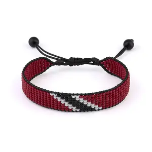 Trinidad and Tobago Flag Bracelet: Adjustable, Boho Style Rope Bracelet for Women & Men
