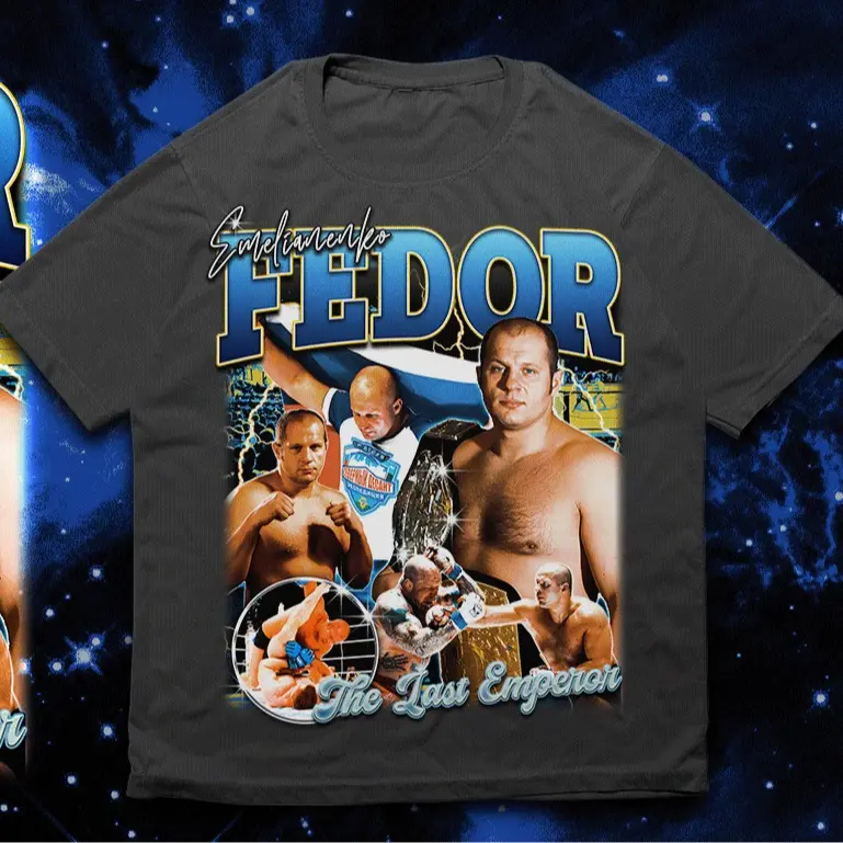 Vintage 90s Bootleg Style T-Shirt, Fedor Emelianenko Graphic Tee, Fedor Emelianenko T-Shirt, Retro Fedor Emelianenko Shirt, Sport T-Shirt, Gifts Clothing Cotton
