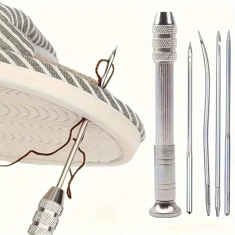 Creative Multi-function Awl Needle, 5 Counts/set Punch Needle Tool Kit Sewing Tools, Sewing Supplies Crafts, Holiday Gifts for DIY Handmade Sole Crochet, Sewing Needles