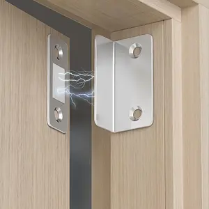 3pcs Self-Adhesive Strong Magnet Ultra-Thin Stainless Steel Modern Cabinet Door Latch, Gym Door Closer, Furniture Hardware