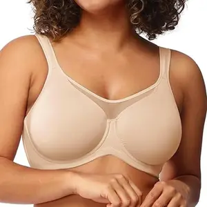 Cool Cardi Comfort Bra Plus Size Underwire Non-padded Ice Silk Bra Smoothing Wide Strap Full Coverage Summer Bra for Big Busted Women Unlined Minimizer BraT-shirt Bra Cooling Bra
