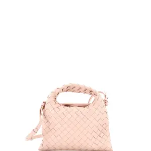 Pre-owned Bottega Veneta Leather Top Handle Bags Hop Top Handle Bag Intrecciato Nappa Mini by Rebag