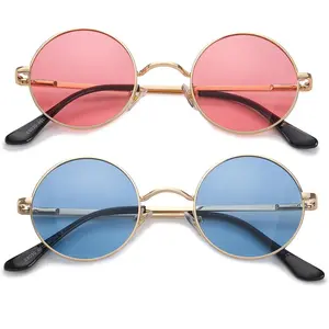 Polarized Round Sunglasses Womens Men Retro Hippie Glasses Small Circle Sunnies