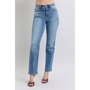 Judy Blue Full Size Run Vintage Wash Thermal Straight Jeans