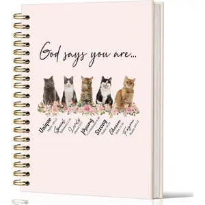 La Kama Christian Women's Gift Cat Gift, Bible Cute Cat Notebook, Notebook for Women, Teenage Girls, and Children, Gift for Cat Lovers, Prayer Inspirational Journal, A5 Cat Planner