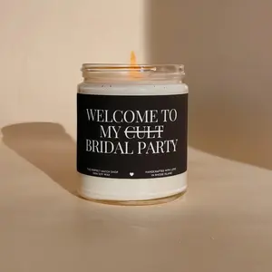 Bridal party candle Welcome to my cult bridesmaid candle Bridesmaid Gift Bridesmaid Box bridesmaid proposal Bridal Party Gifts